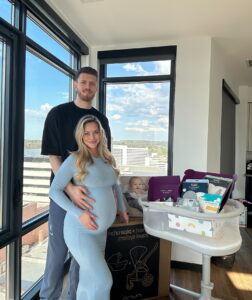Model Kourtney Kellar showed off her baby bump alongside her husband, NBA star Isaiah Hartenstein