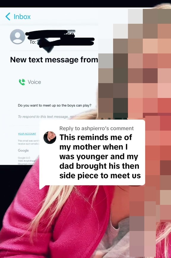 The US mum revealed that the text had come through as an email to their Google account