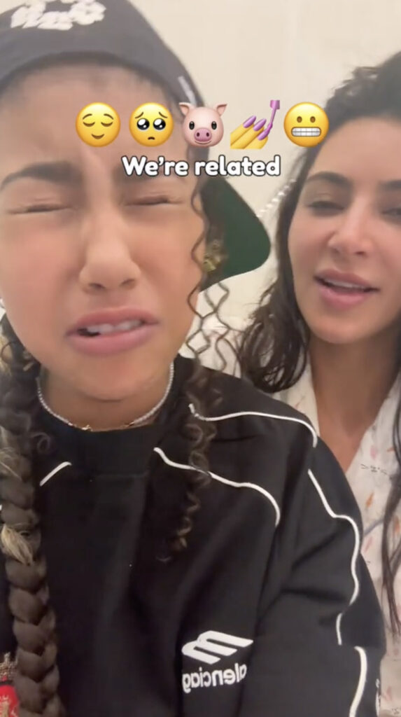 North West sobbed in a new TikTok video with her mother, Kim Kardashian