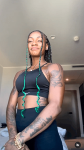 Sha'Carri Richardson in Two-Piece Workout Gear is a "Green Machine"