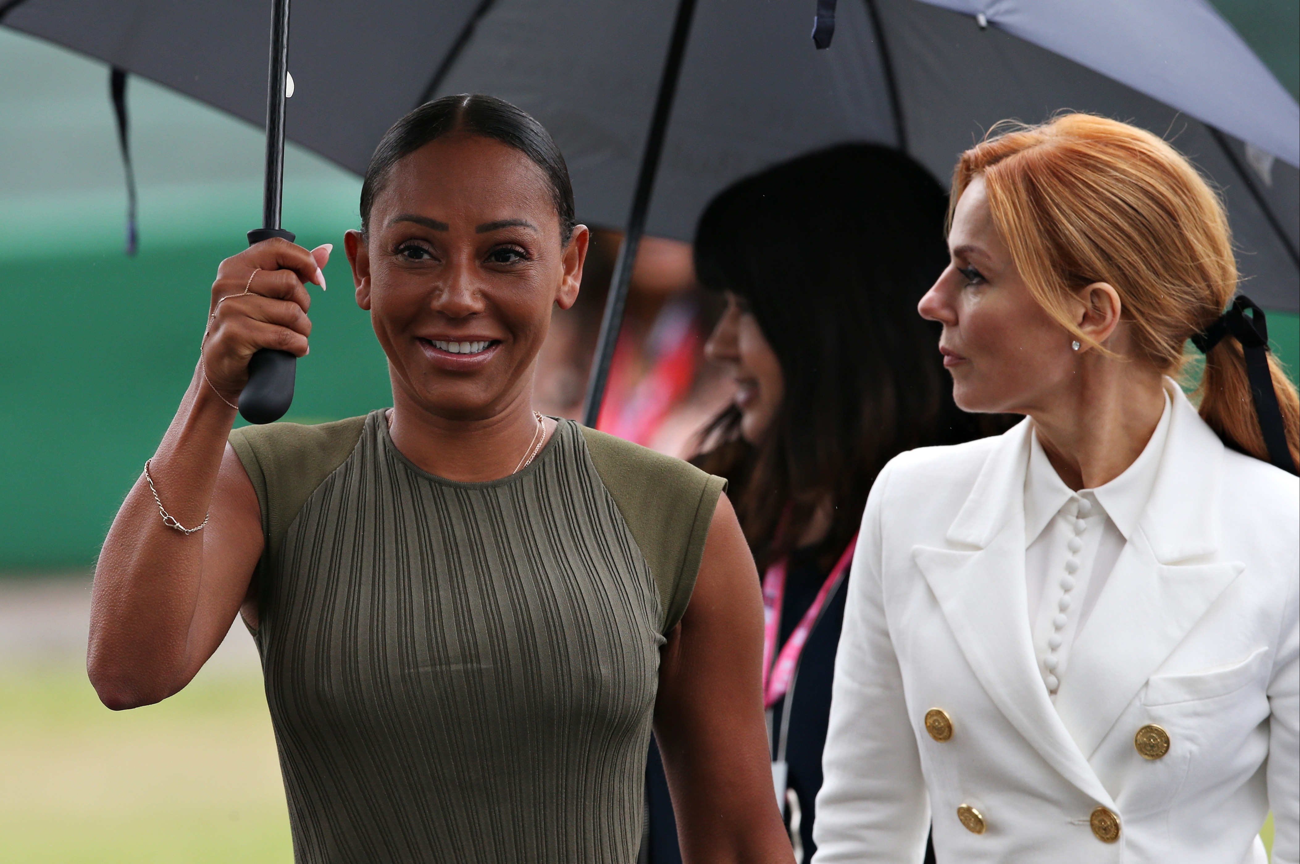 Mel B and Geri at a Grand Prix at Silverstone in 2019