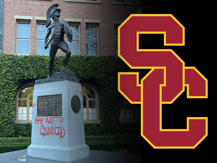 Tommy Trojan USC Statue Vandalized by Pro-Palestinian Demonstrators