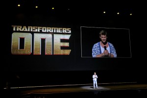 Transformers One star Chris Hemsworth onstage at CinemaCon