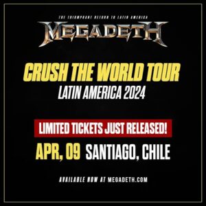 Watch 4K Video Of MEGADETH's Concert In Santiago During Spring 2024 South American Tour