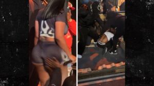Wild Fight Breaks Out After Fan Slaps Rapper Stunna Girl's Butt