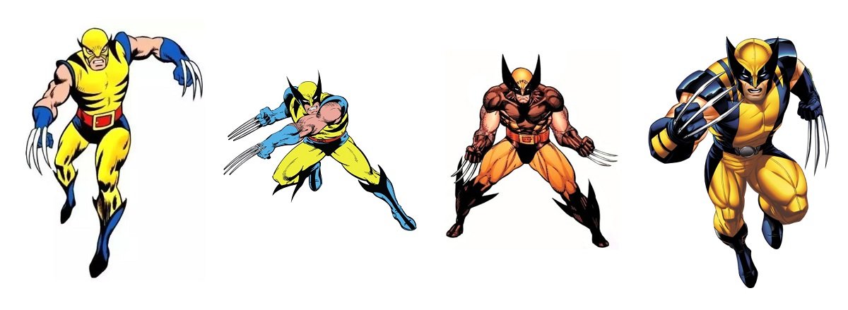 The history of Wolverine's comics costumes, from 1974 through to 2008.