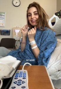 The YouTube star was pictured in hospital without her wedding ring