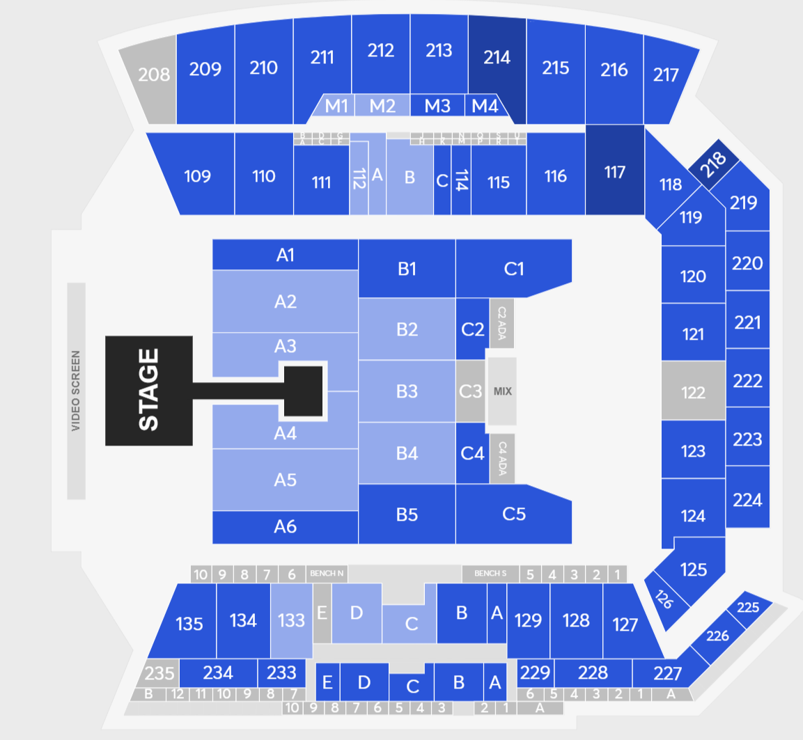 The closest seats to the stage that do not require a presale code are priced at $424