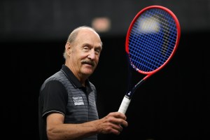 Stan Smith during the UPS Tennis clinic at Boston Athletic Centre during Day 1 of the 2021 Laver Cup at TD Gardens on September 24, 2021 in Boston, Massachusetts.