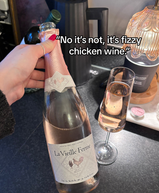 To Kirsty this is a step up from the original viral chicken wine because the fizz is a bonus