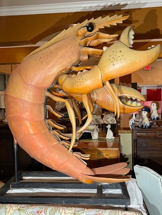 The actress had plenty of eclectic pieces, including this huge prawn sculpture
