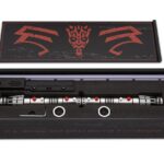 The limited edition Darth Maul Legacy Lightsaber display box, open with sabers.