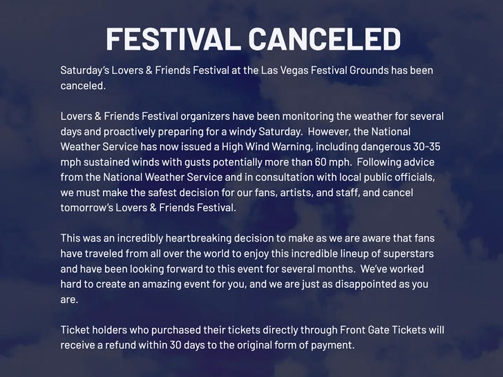 Lovers and Friends Festival Canceled Due to Severe Weather in Las Vegas