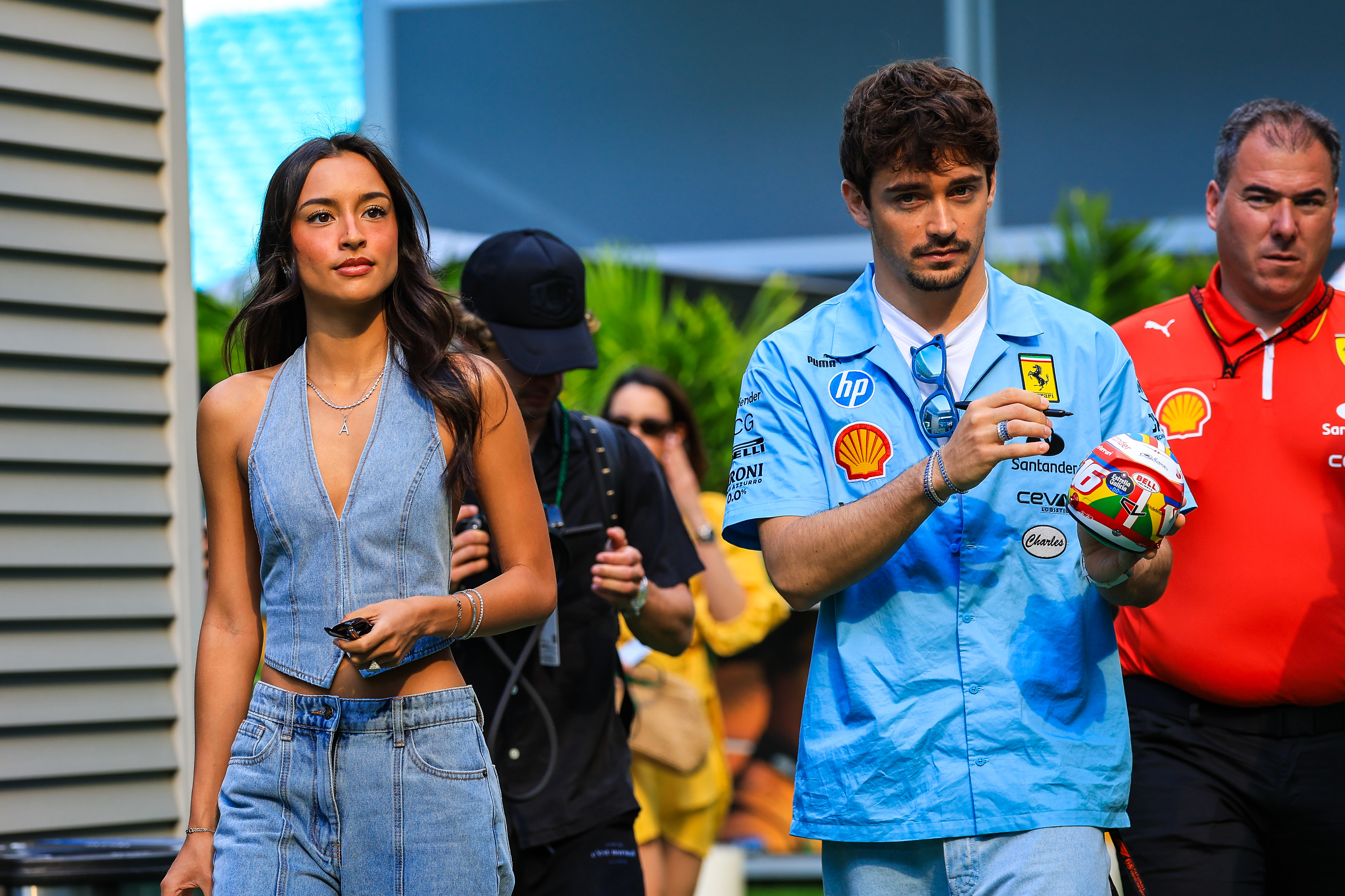 Charles Leclerc had his girlfriend Alexandra Saint Mleux by his side