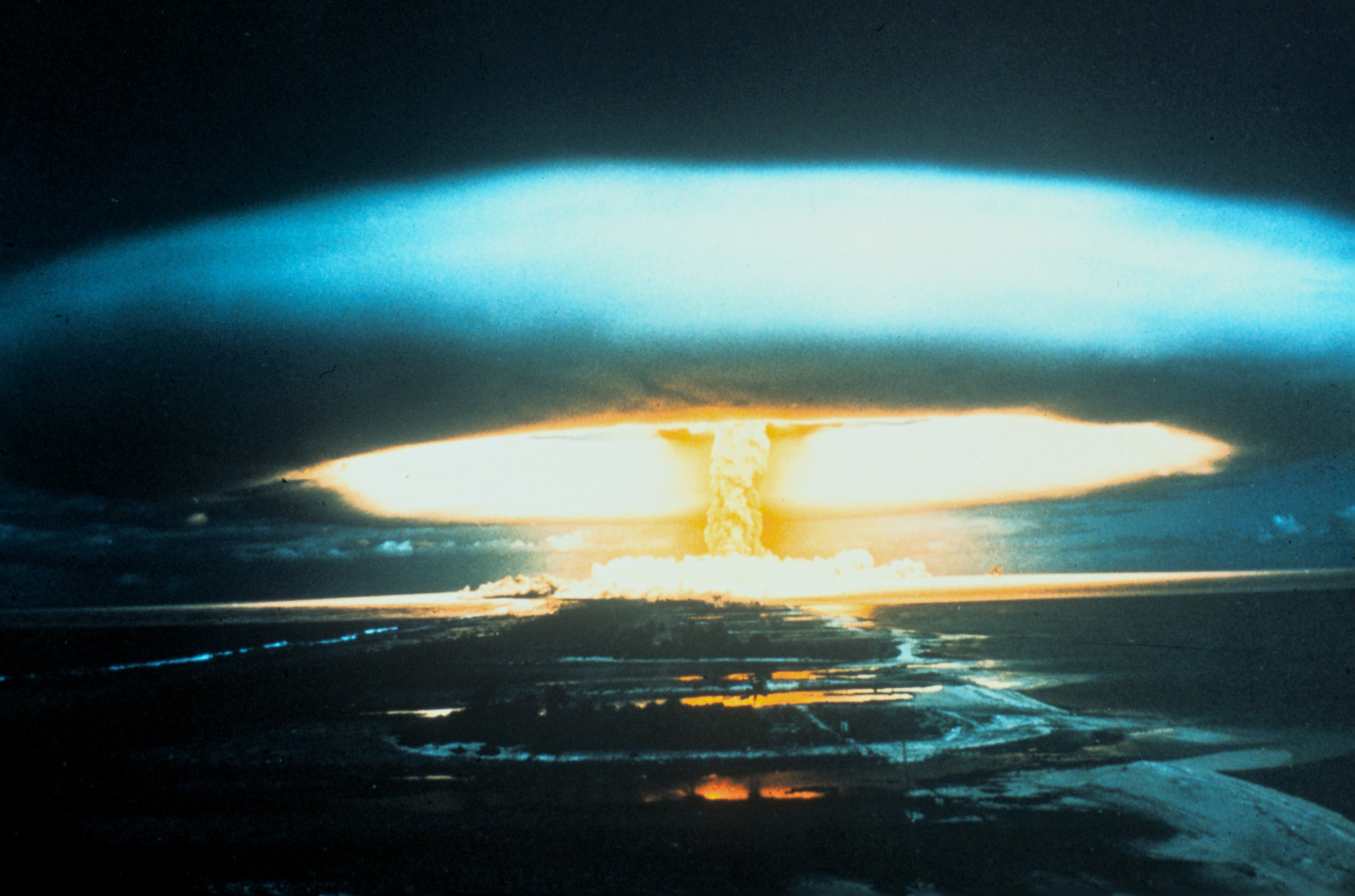 The US detonated their most powerful thermonuclear bomb at Bikini Atoll