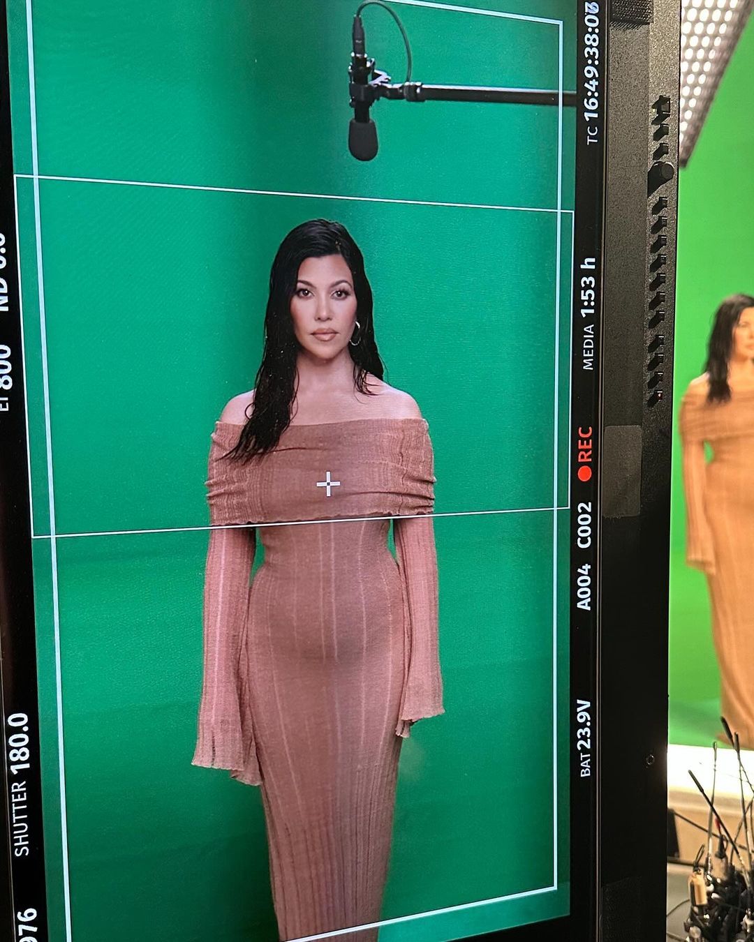 Kourtney shared some behind the scenes photos after returning to work