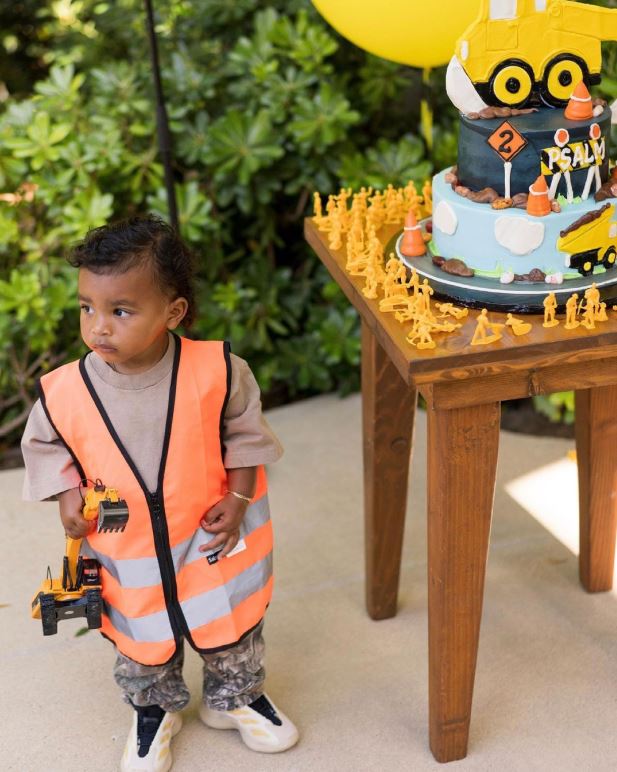 Psalm was surprised with a construction-themed party for his second birthday