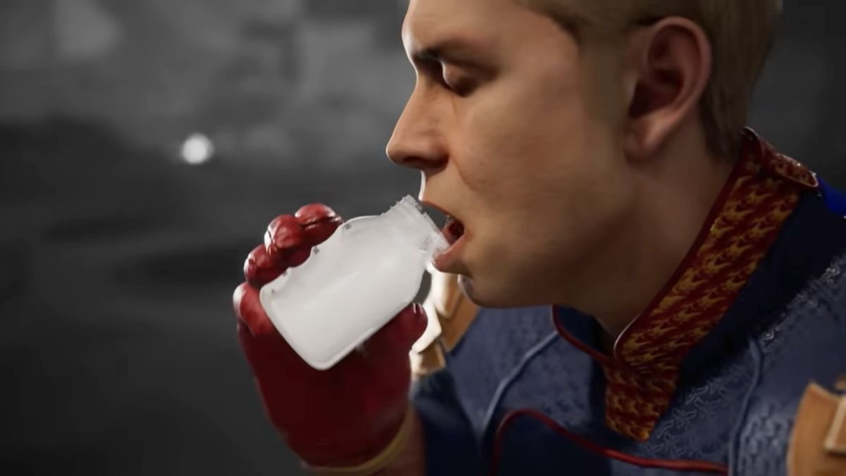 Homelander drinks milk in new mortal kombat 1 clip