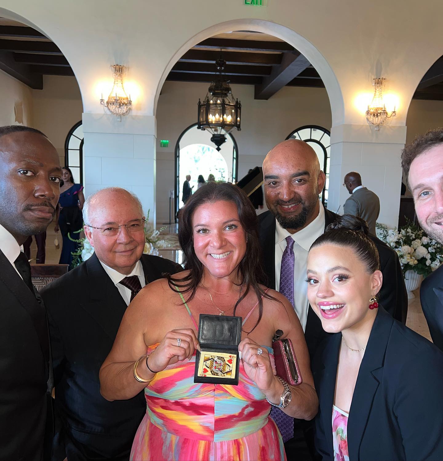 New Girl actor Lamorne Morris (left) also attended the nuptials