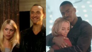 split image of fifteenth doctor and ruby and ninth doctor and rose