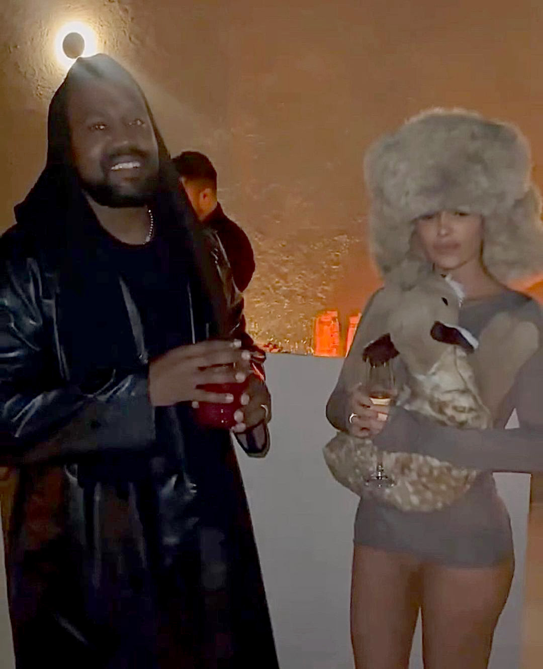 The outfit and hat echoed one Bianca wore with Kanye West earlier