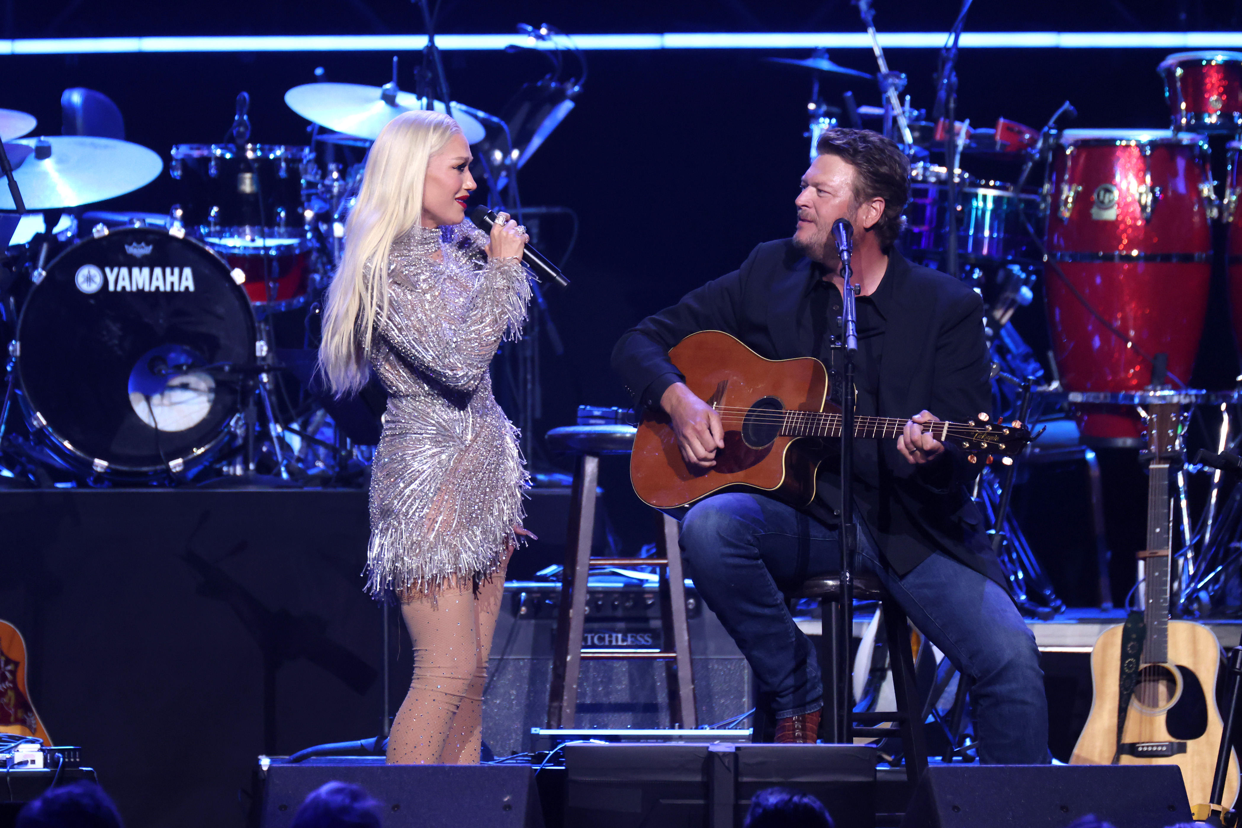 Blake joked that Gwen couldn't get out of it and that he was 'going to make her sing'