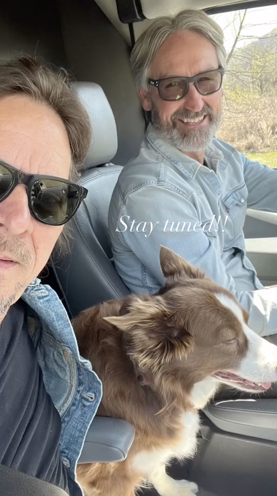 During their car ride with the dog, Mike and Jon told their fans to 'stay tuned'