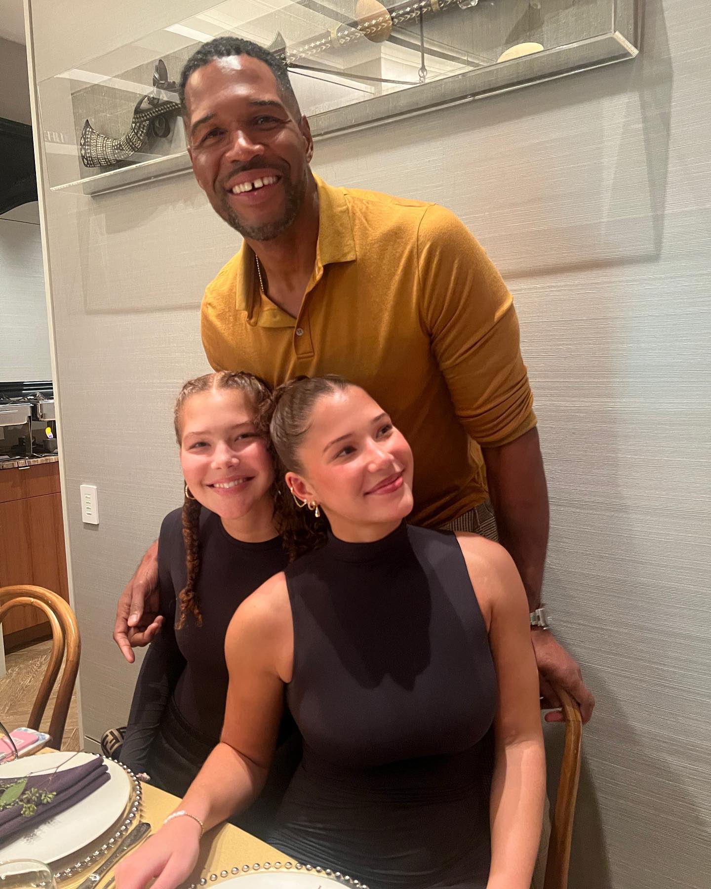 The Good Morning America host shared a photo of himself and his daughters visiting their grandmother