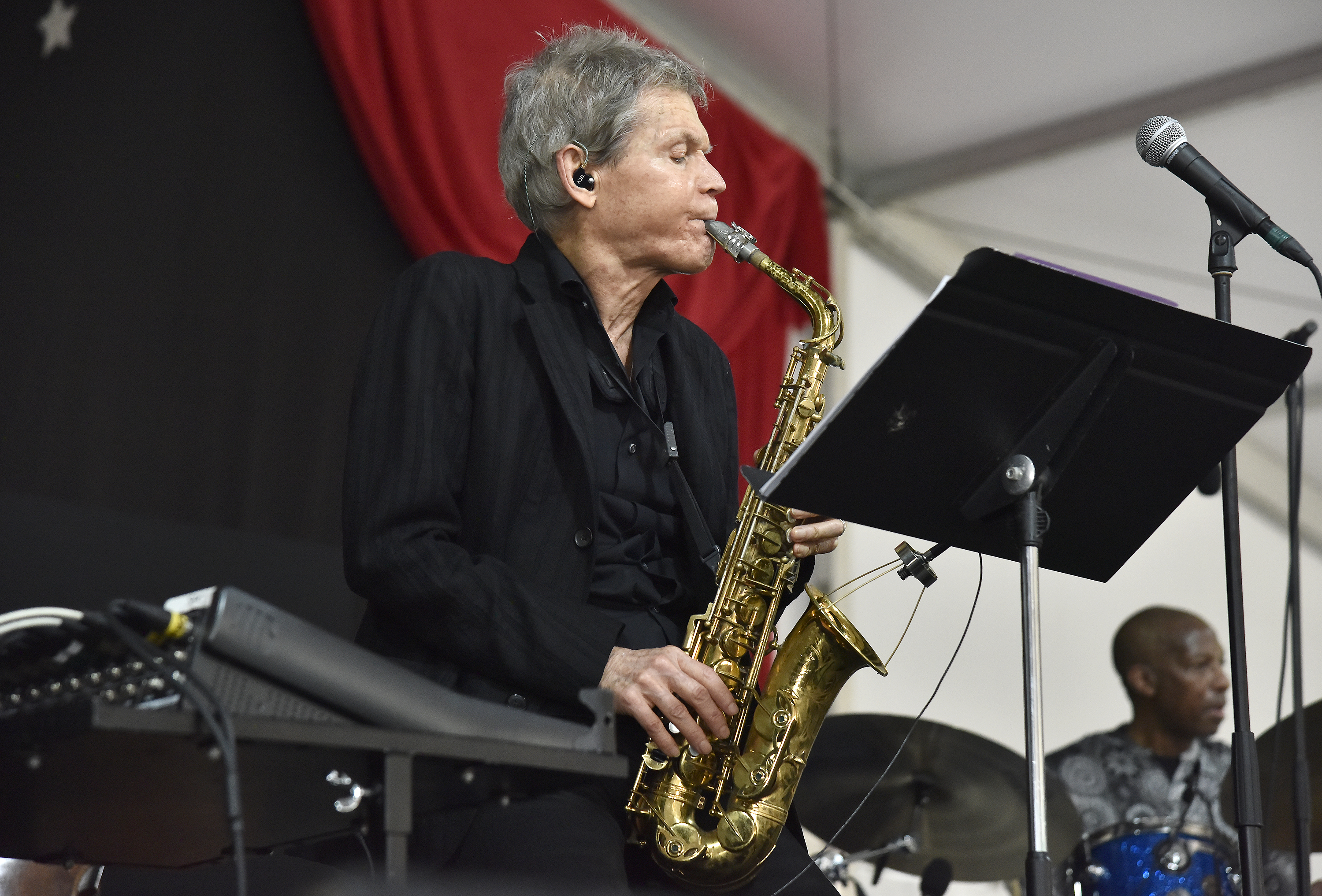 He is seen here performing during the 2022 New Orleans Jazz and Heritage Festival