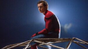 A sad and rejected Peter Parker after having been scolded by Tony Stark in Spider-Man: Homecoming