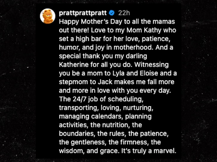 Chris Pratt mothers day post