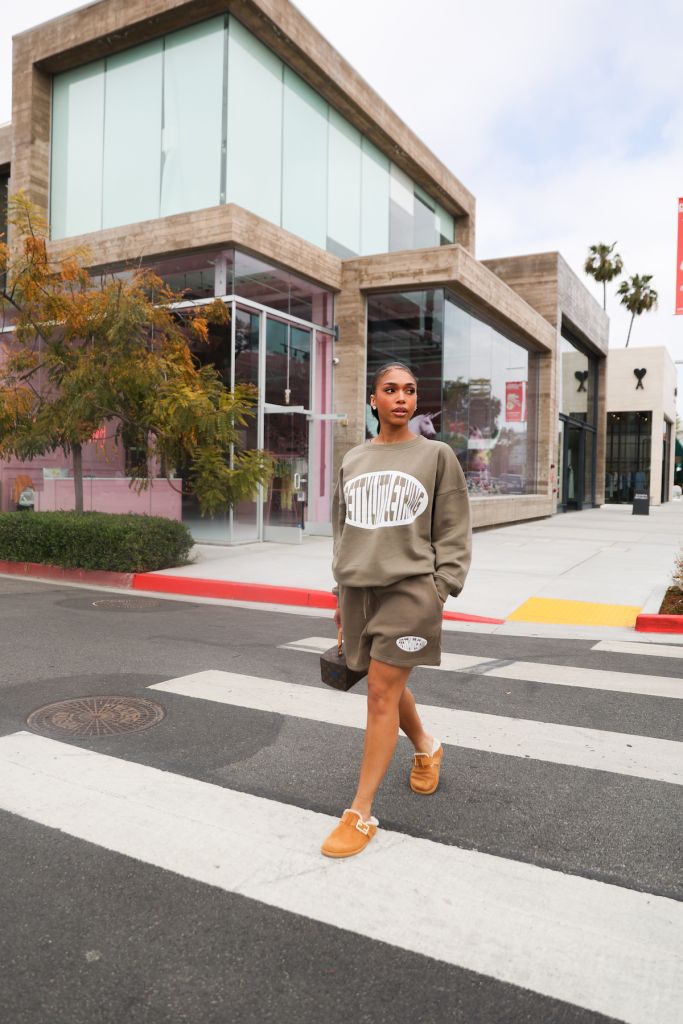 Lori Harvey visits PrettyLittleThing Show Room