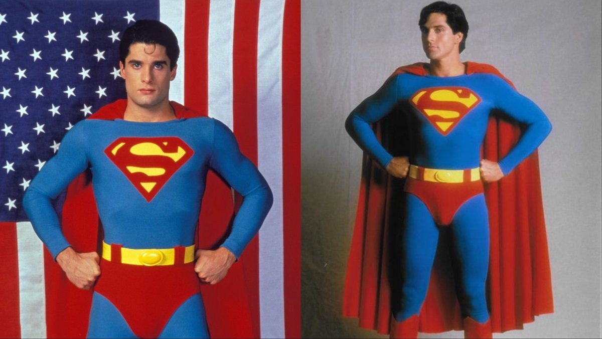 John Haymes Newton (L) and Gerard Christopher (R), TV's Superboy. 