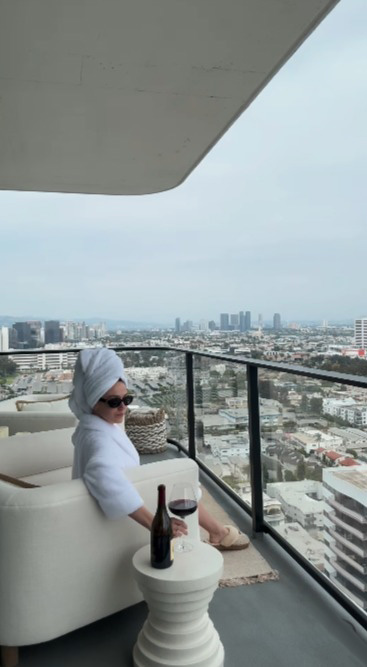 Meanwhile, his ex Aubrey Paige was enjoying the view of her new LA apartment