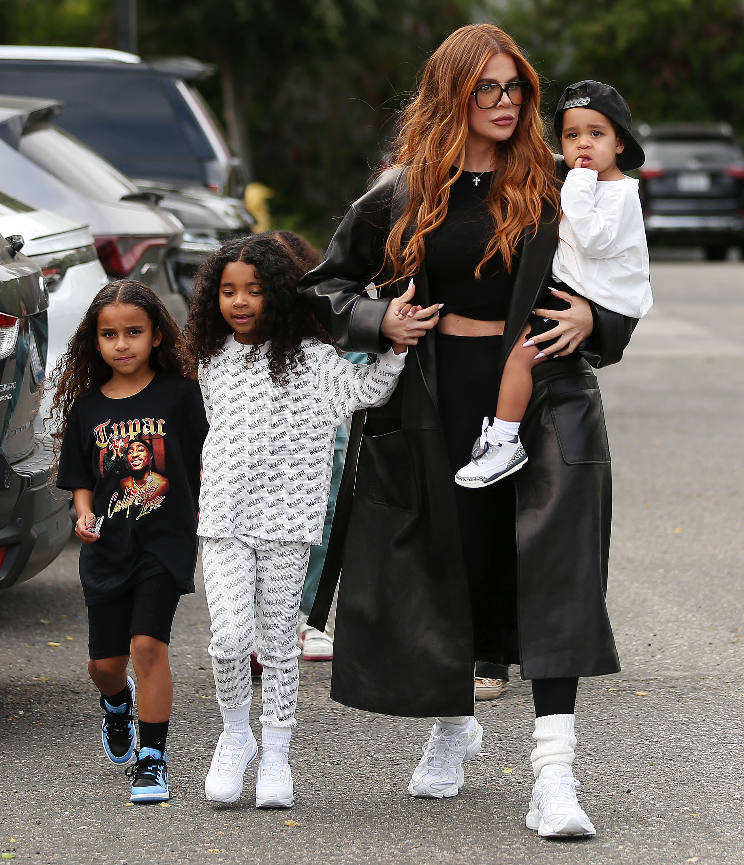 Khloe sported a new red look