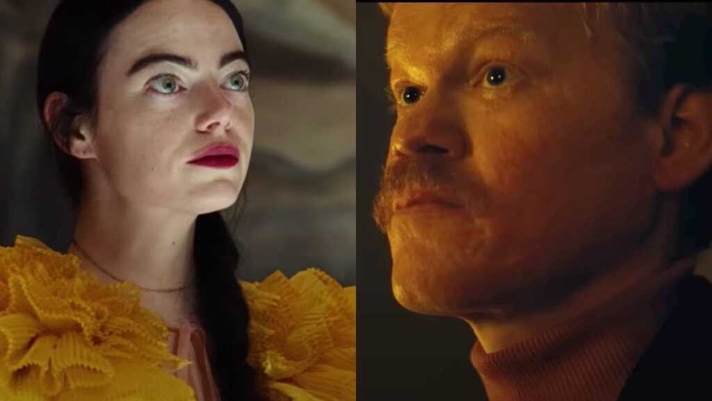 split image of Emma Stone and Jesse Plemons