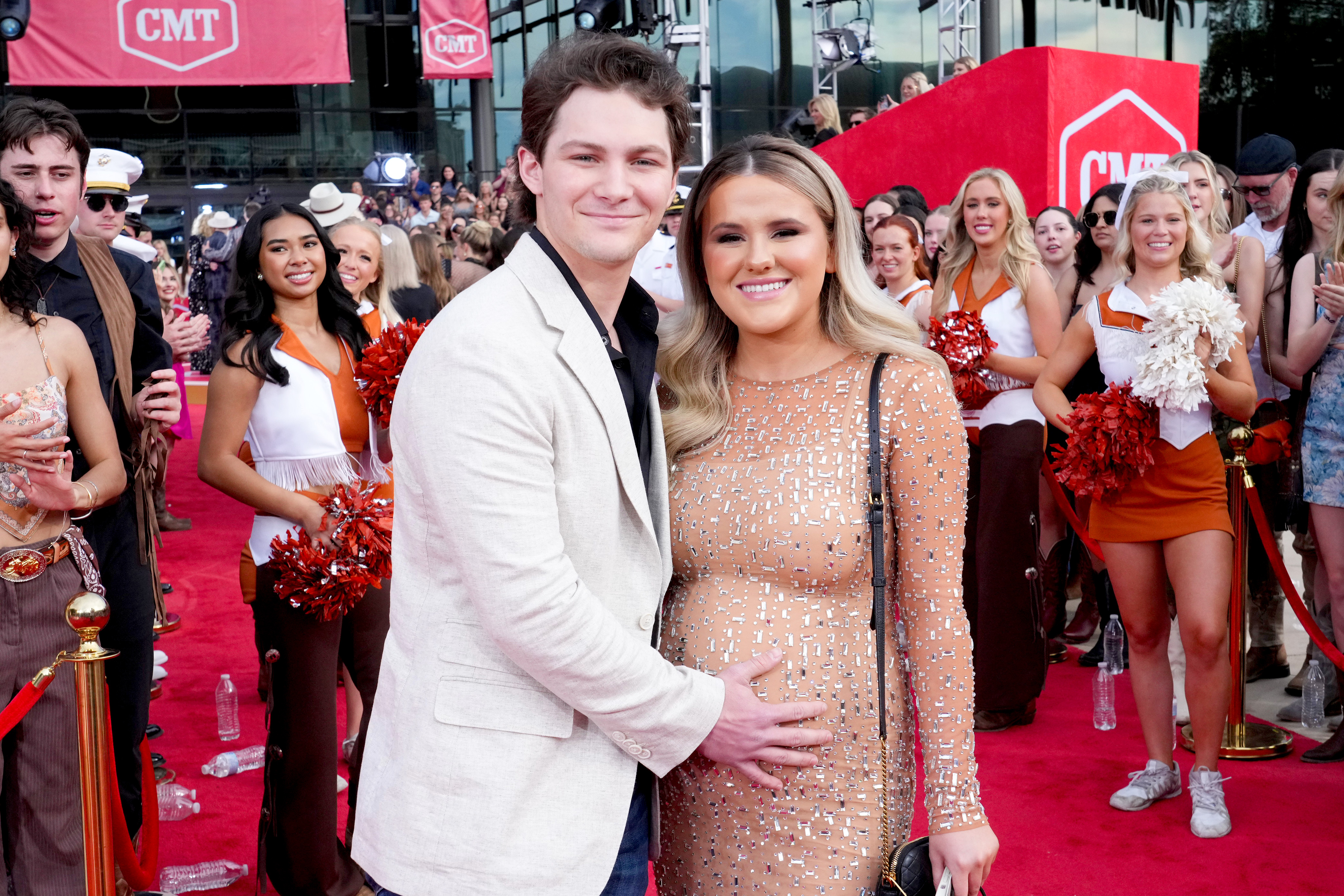 Montana Jordan and Jenna Weeks at the 2024 CMT Music Awards at Moody Center in Austin, Texas, on April 7, 2024