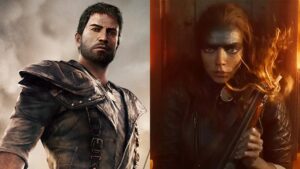 Left, Mad Max as seen in the 2015 Mad Max video game; Right, Anya Taylor-Joy as Furiosa in Furiosa: A Mad Max Saga.