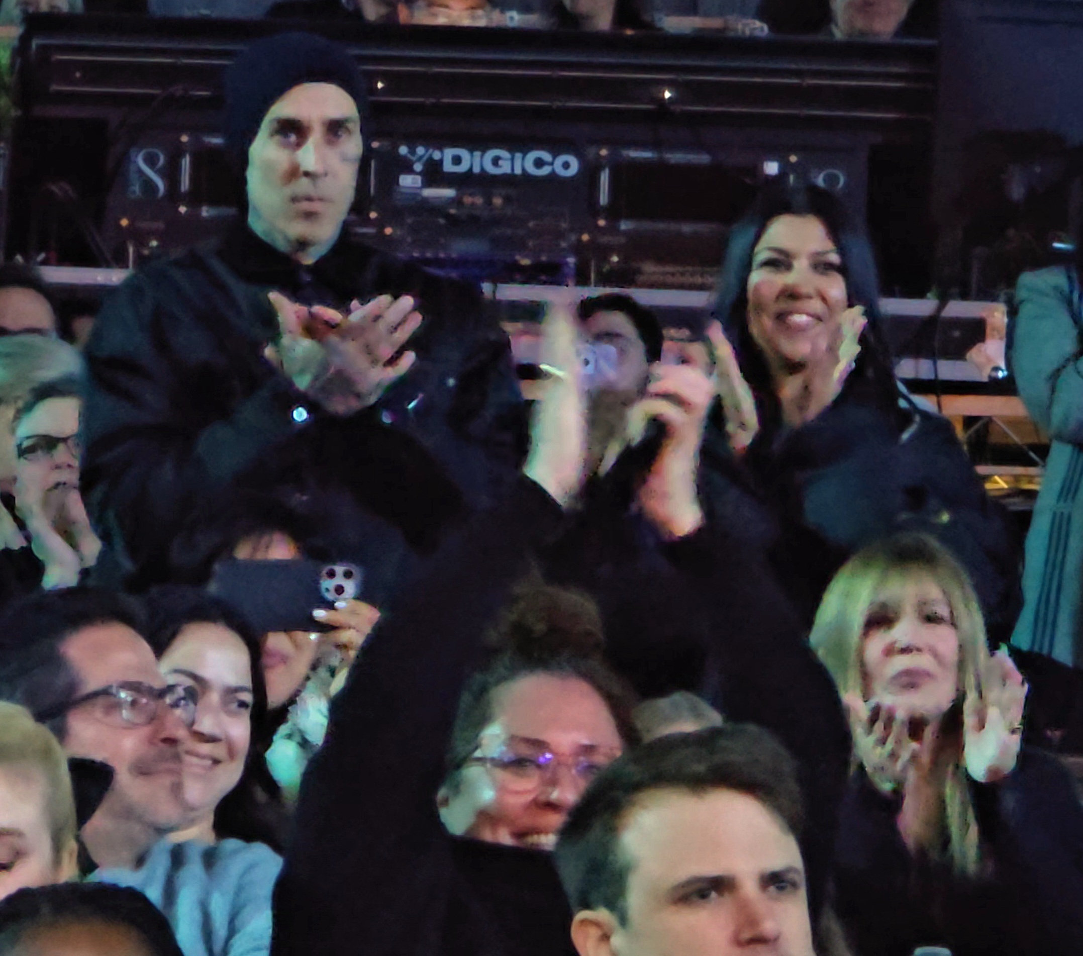 Kourtney Kardashian and Travis Barker also showed their support with a standing ovation
