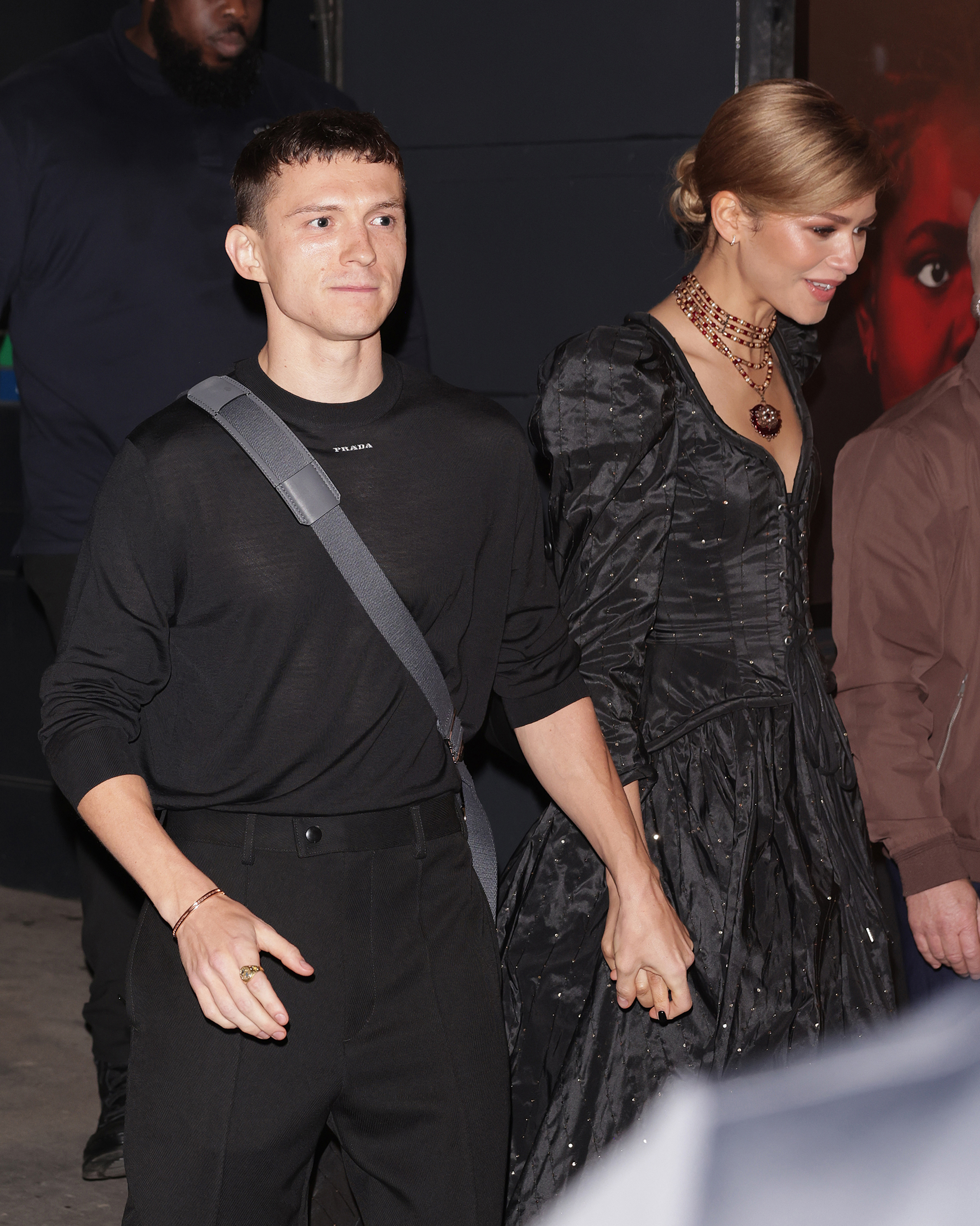 Tom Holland and Zendaya were photographed holding hands as they left a theatre this week