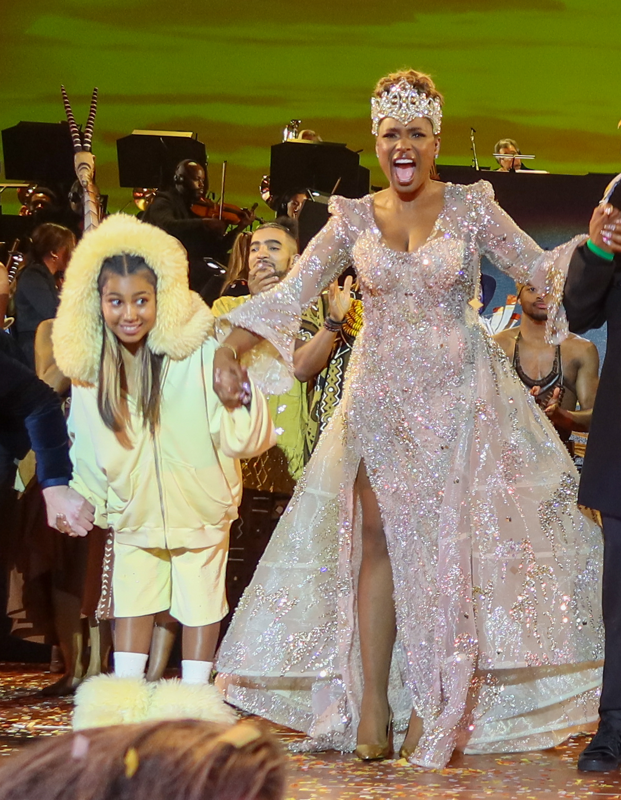 North joined Jennifer Hudson to take a bow after her  Lion King performance