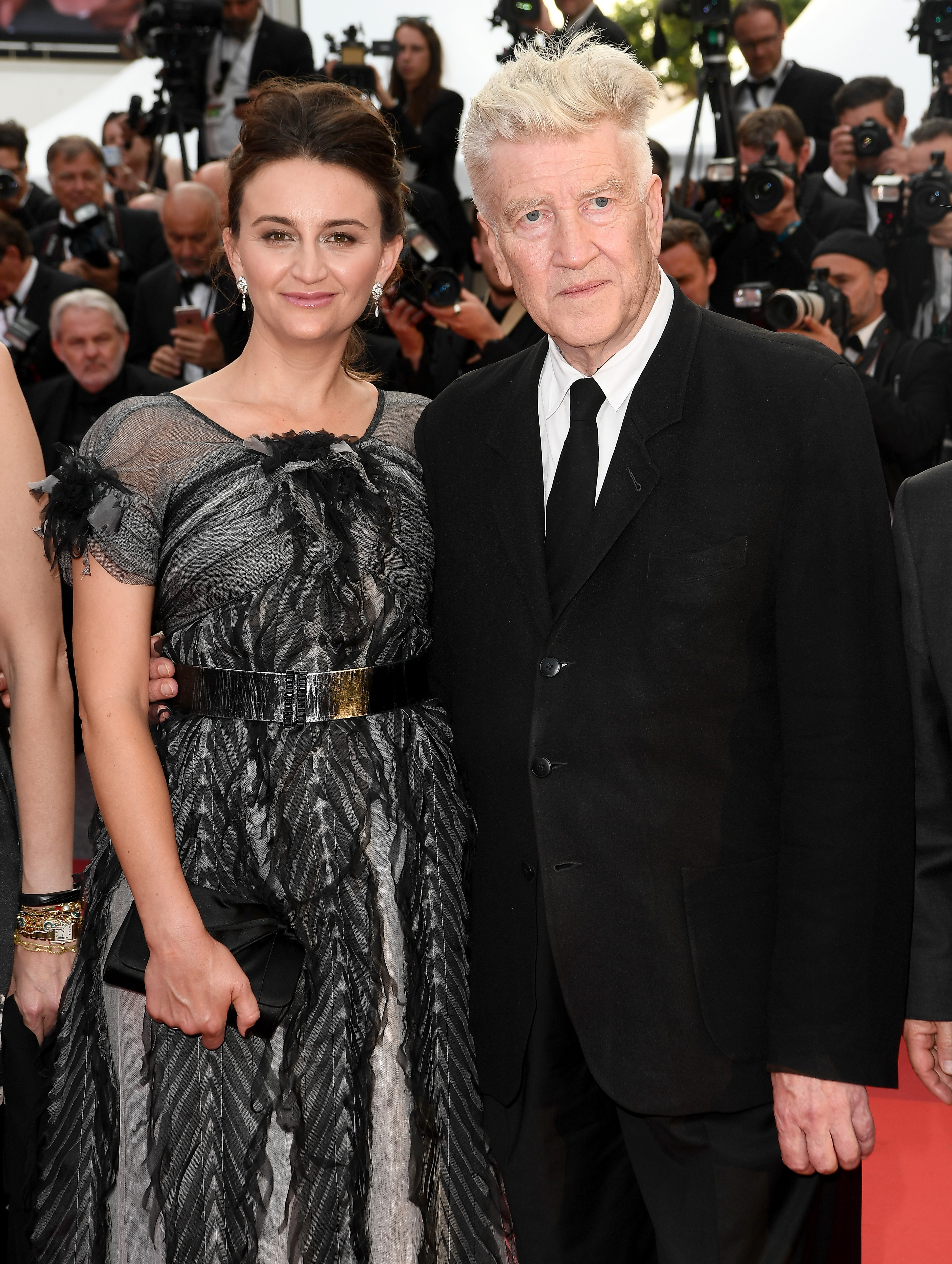 David Lynch and Emily Stofle pictured together at the 2017 Cannes Film Festival