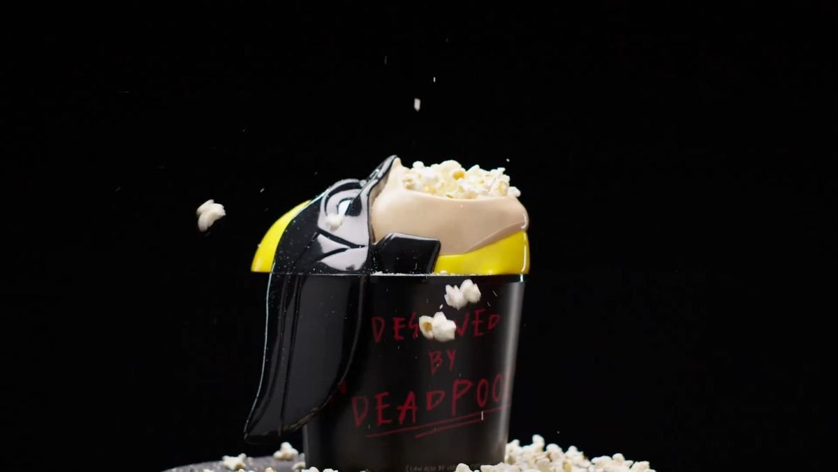 Deadpool and Wolverine popcorn bucket wide