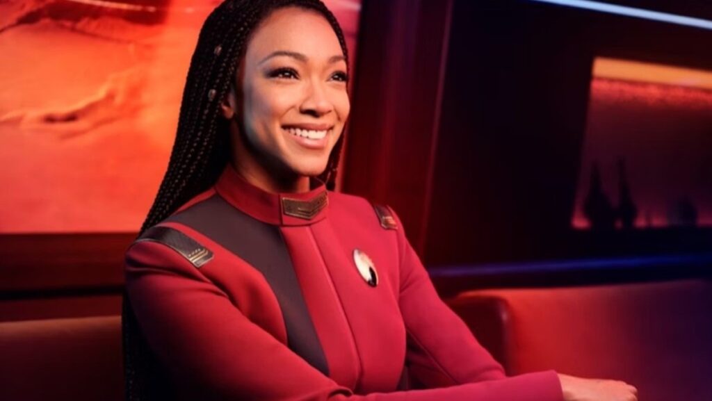 Captain Michael Burnham (Sonequa Martin Green) in the final season of Discovery.