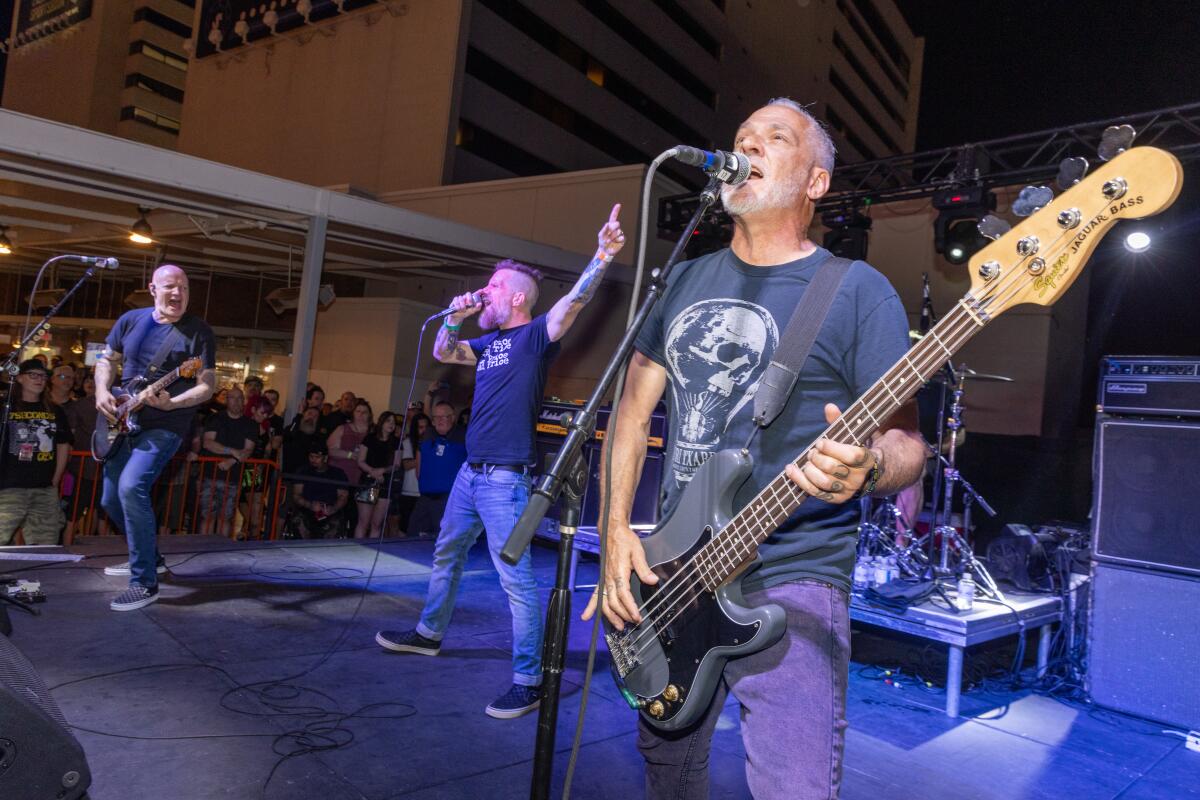 Bassist Karl Alvarez of the Descendents jams