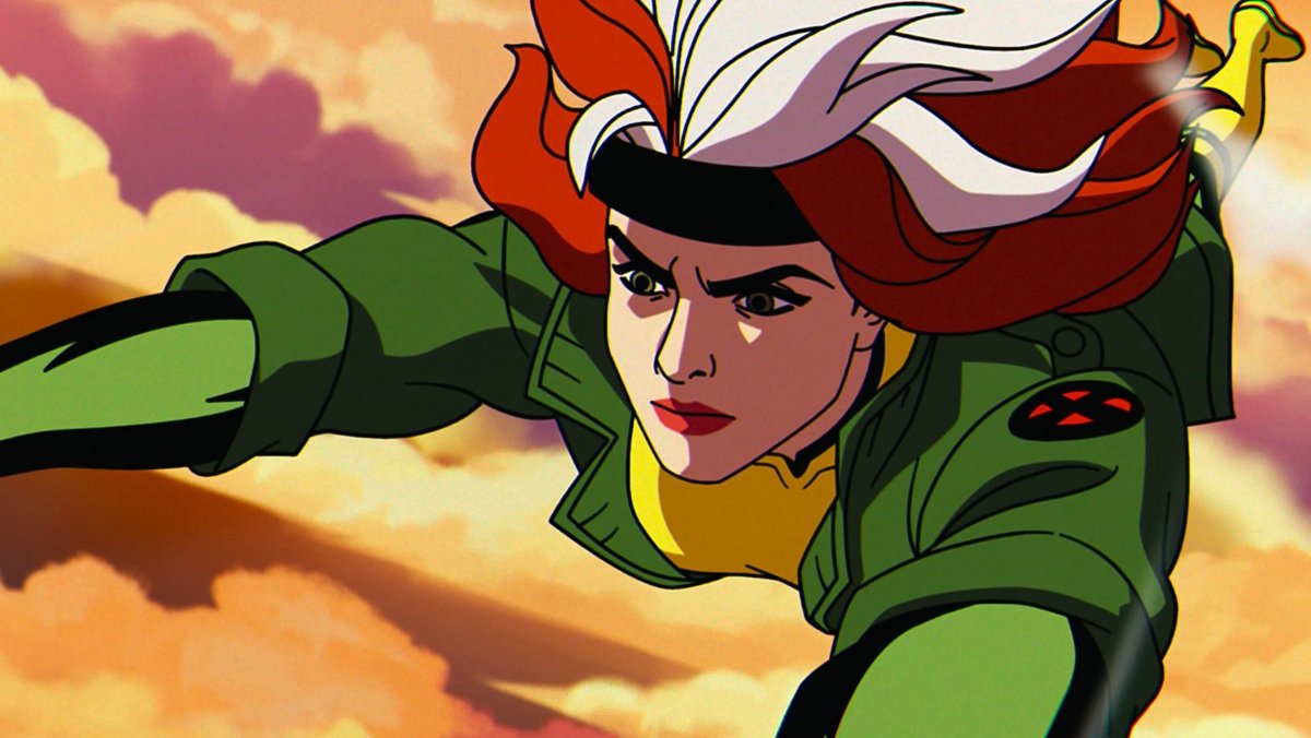 Rogue angrily flies through the air in X-Men '97.