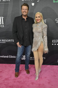 Blake Shelton called Gwen Stefani superwoman and gushed over his stepsons at a charity gala in Las Vegas