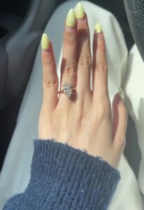 A woman took to TikTok to excitedly show off her new engagement ring