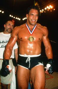 Mark Kerr after winning the heavyweight tournament during the UFC 14 event in Boutwell Auditorium on July 27, 1997, in Birmingham, Alabama.
