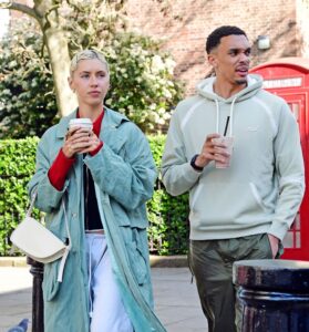 Trent Alexander-Arnold was spotted on a stroll in London with Jude Law's model daughter Iris